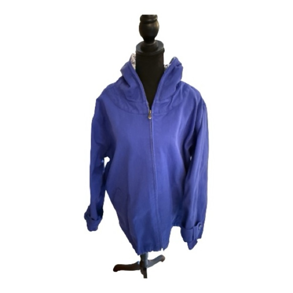 Denim & CO 100% cotton jacket w/toggle waist feature. Blue. Size 3X. Outdoor